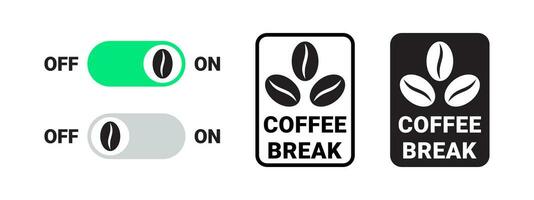 Coffee break badges. Coffee break buttons. Badges and labels. Vector scalable graphics