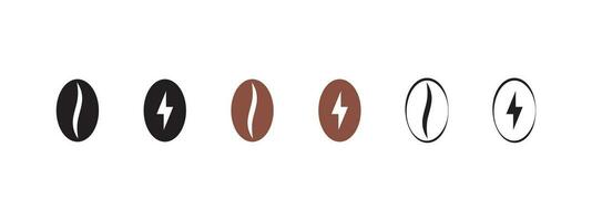 Coffee bean set. Various coffee beans signs. Vector scalable graphics