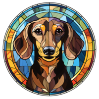 dachshund cachorro vitral generativo ai. png