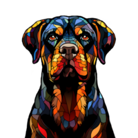 rottweiler hond glas-in-lood generatief ai. png