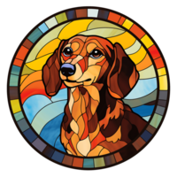 dachshund cachorro vitral generativo ai. png