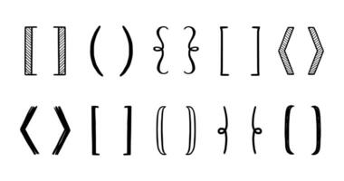mano dibujado soporte, paréntesis elemento. garabatear bosquejo soporte vector