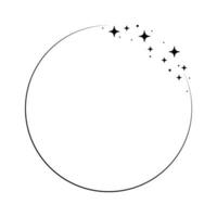 Star circle frame. Wreath round vector