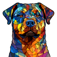 Rottweiler Dog stained-glass Generative AI. png