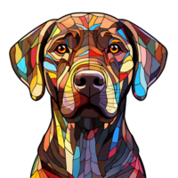 labrador cane da riporto cane vetro colorato. png