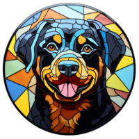 rottweiler hond glas-in-lood generatief ai. png