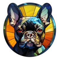 francese bulldog vetro colorato. png