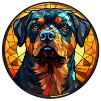 rottweiler cachorro vitral generativo ai. png