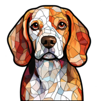 beagle cachorro vitral generativo ai. png