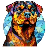 rottweiler chien vitrail génératif ai. png