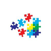 Puzzle pieces in colorful. Puzzle logo. Modern puzzle. Abstract puzzle vector design element.