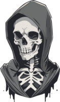 esqueleto vistiendo capucha png gratis ai generativo