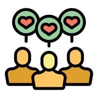 People help icon vector flat