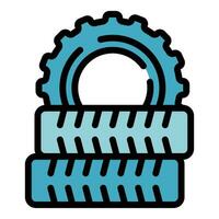 Paintball tires icon vector flat