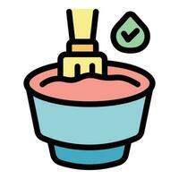 Natural dye pot icon vector flat