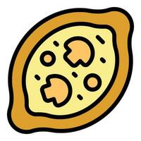 Mushroom khachapuri icon vector flat