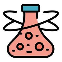 Chemical flask icon vector flat