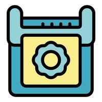 Print plotter icon vector flat