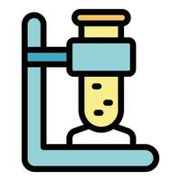 Biological test tube icon vector flat