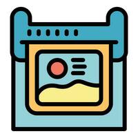 Plotter printing icon vector flat