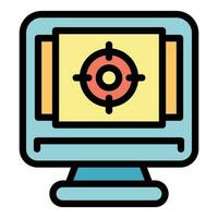 Monitor target icon vector flat