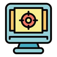 Monitor target icon vector flat