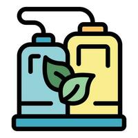 Bio fuel tank icon vector flat