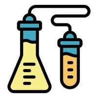 Test tube lab icon vector flat