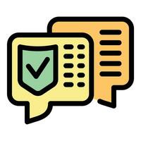 Warranty chat icon vector flat
