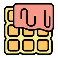 Bakery waffle icon vector flat