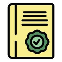 Book warranty icon vector flat