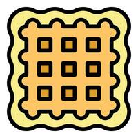 Sugar waffle icon vector flat