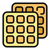 Morning waffle icon vector flat