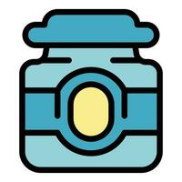 Peanut butter jar icon vector flat