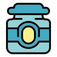 Peanut butter jar icon vector flat