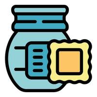 Snack jar icon vector flat