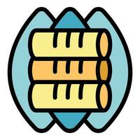 Egg spring roll icon vector flat