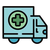 médico camión icono vector plano