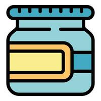 Butter jar icon vector flat