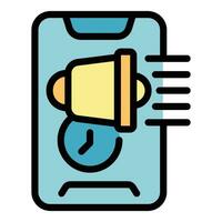 Phone air raid alert icon vector flat