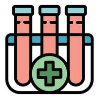 Medical test tubes icon vector flat