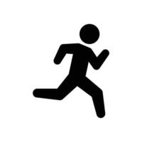 correr icono. sencillo sólido estilo. corriendo hombre, persona, activo, acción, corredor, atleta, pique, rápido, gente, deporte concepto. negro silueta, glifo símbolo. vector aislado en blanco antecedentes. svg.