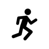 correr icono. sencillo sólido estilo. corriendo hombre, persona, activo, acción, corredor, atleta, pique, rápido, gente, deporte concepto. negro silueta, glifo símbolo. vector aislado en blanco antecedentes. svg.