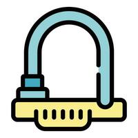 Vehicle cycling lock icon vector flat