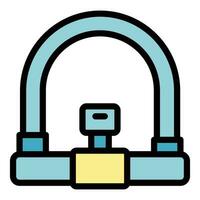 Key cycling lock icon vector flat