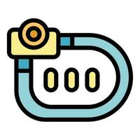 Safe bike lock icon vector flat