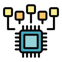 Engineer factory processor icon vector flat