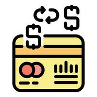 Refund on credit card icon vector flat