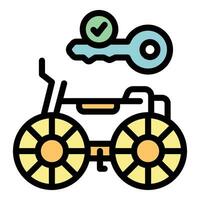 Cycling lock icon vector flat