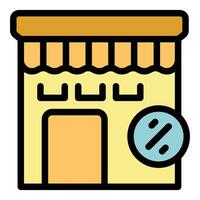 Cashback service street shop icon vector flat